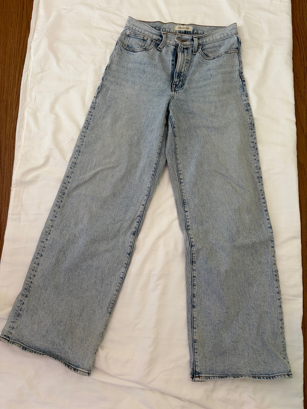 Madewell High-Rise Wide Leg Light Wash Jeans, size 27